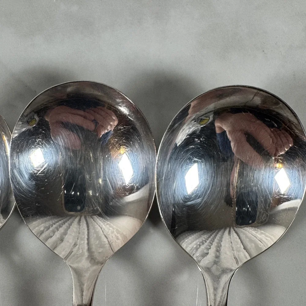 Set of 4 Oneida Simeon L & George H Rogers‎ Silver Plated Soup Spoons Lot 2